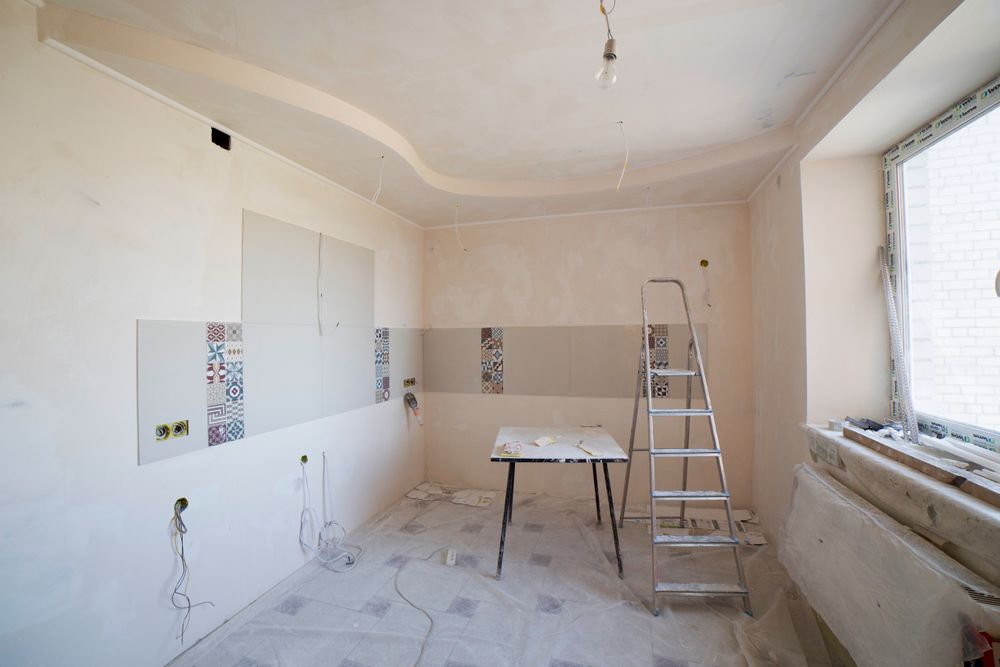 Kitchen stripped back during a refit