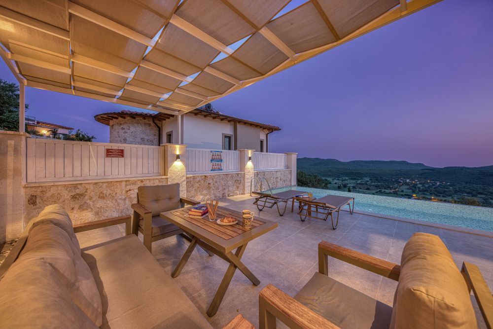 Rebuilt terrace with a new pergola